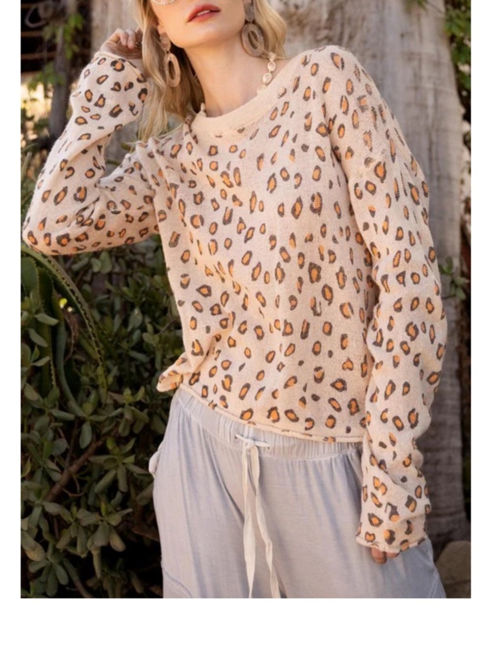POL Leopard Wool Sweater Size Large - Picture 2 of 7